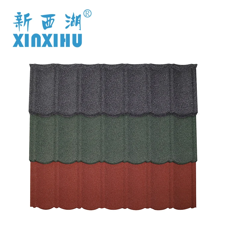 
XinXiHu 2021 Cheap building materials villa roof tiles stone coated metal roof tiles accessories 