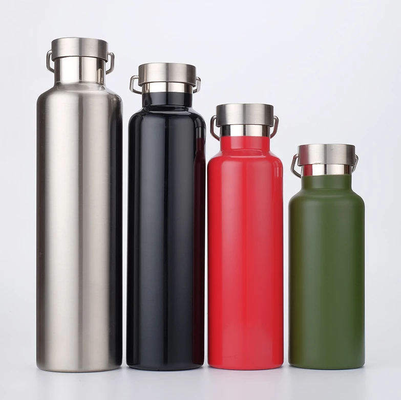 Hot selling stainless steel outdoor double steel cover sports kettle cups can print LOGO specifications