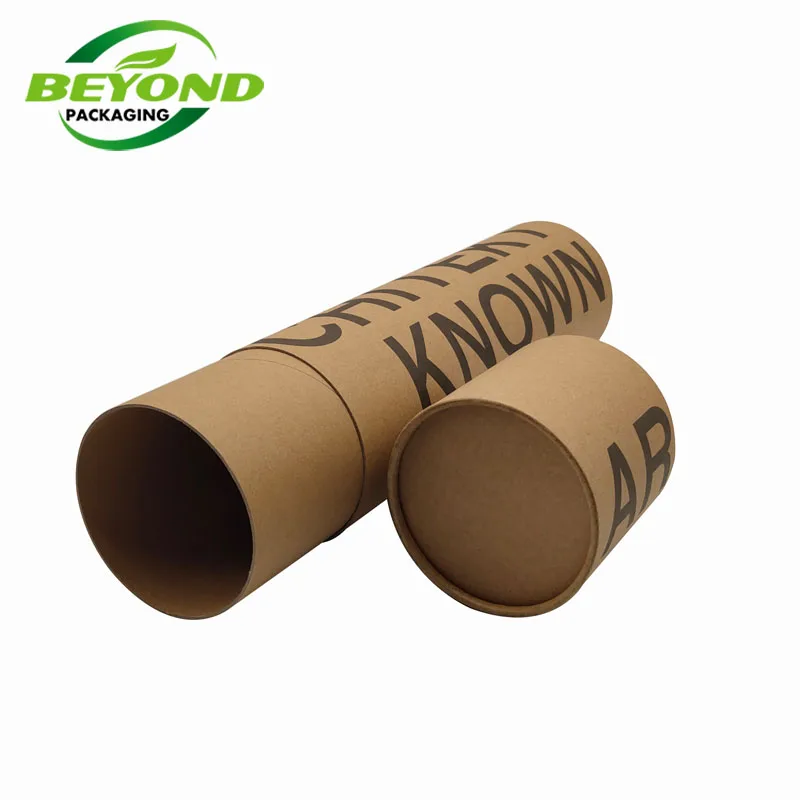 Customized Printing Biodegradable High Quality Brown Kraft Cylinder Tube For Clothing Packaging Craft Paper Clothes