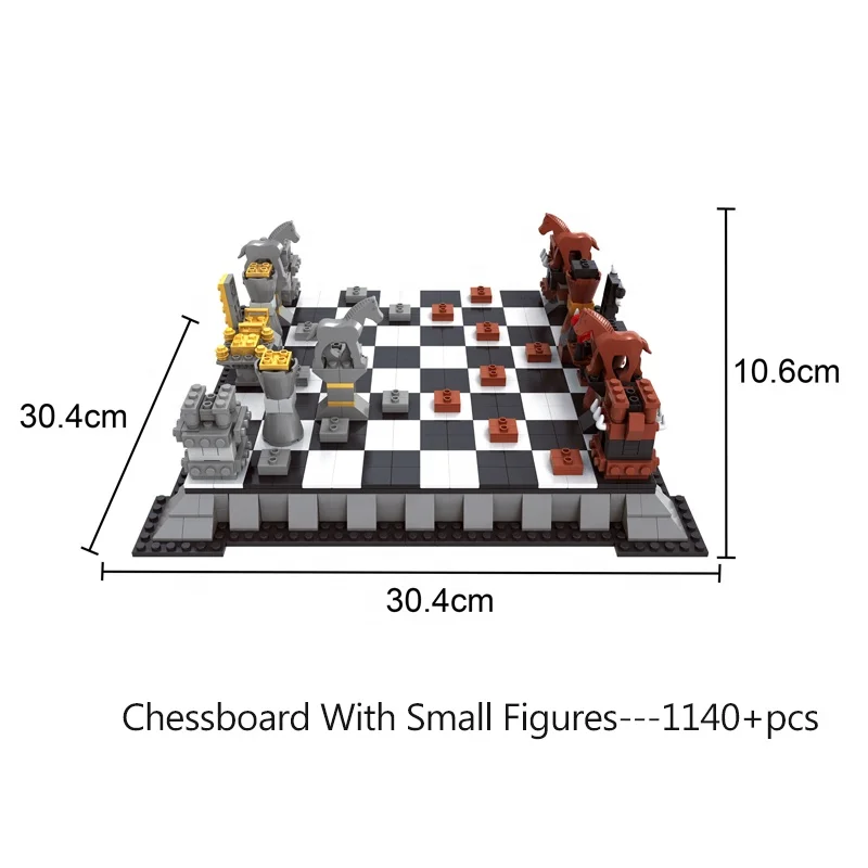 Creative Model Medieval Castle&Chessboard Building Blocks Sets  With Figures 1000+pcs Bricks DIY Assembly Building Games For 6+