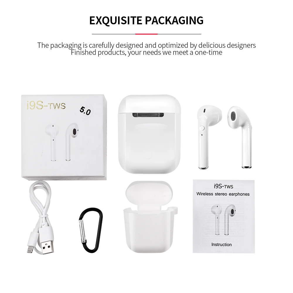 i9s TWS Blueteeth 5.0 Earphone True Wireless Earbuds Headset Blueteeth Headphones With Mic Stereo Eirpods Charger Box For Xiomi