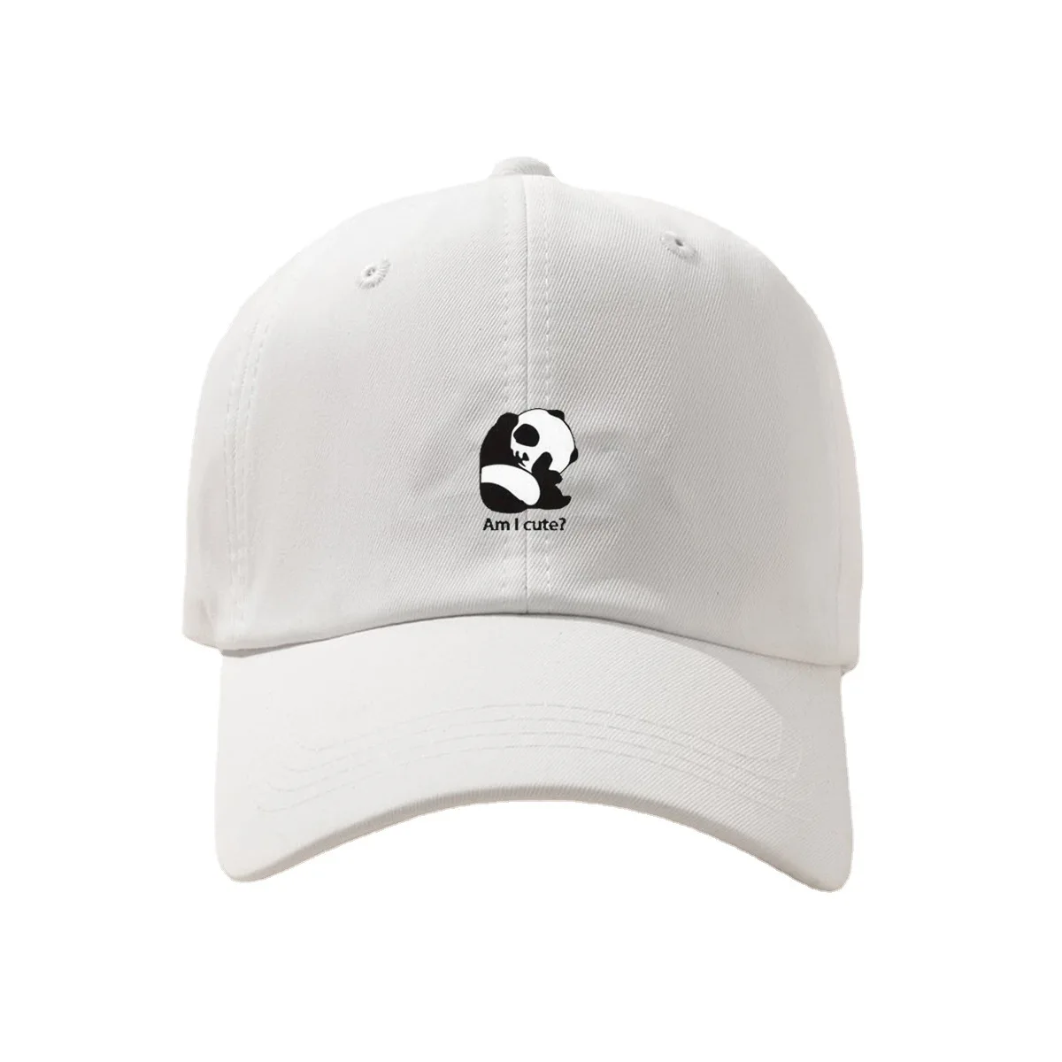 high quality100% cotton animal panda hats custom logo embroidery hats 6 panel tennis baseball caps