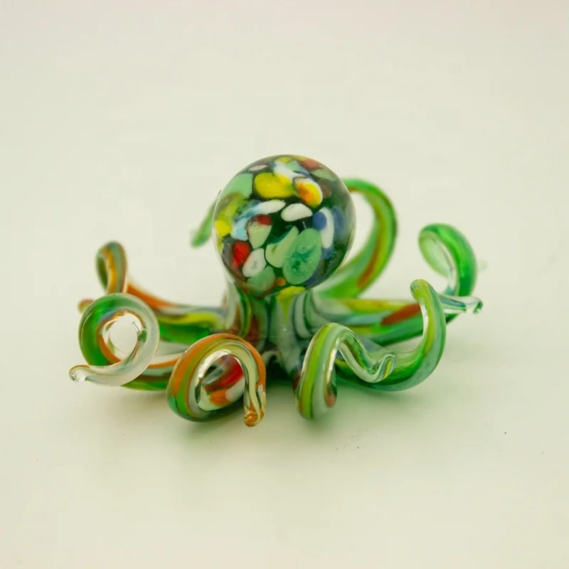 Lamp working ornaments glass octopus animal figurines for home decoration