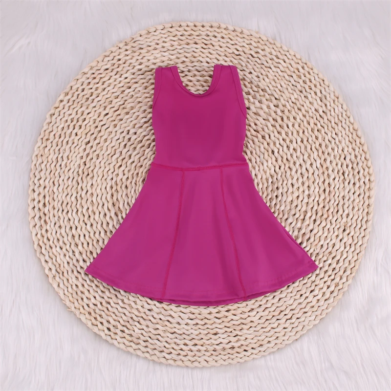 Panic Buying Baby Girls Tennis Dress Kids Athletic Workout Skirt Summer Toddler Girls Custom Color Sleeveless Fitness Yoga Dress