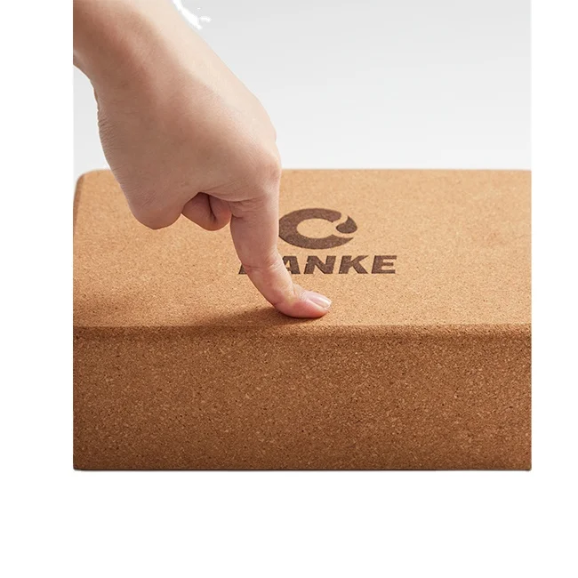 Custom Logo High Quality Natural Eco-friendly  Durable 3*6*9 Inch Sports Fitness Cork Yoga Block  for Yoga Club