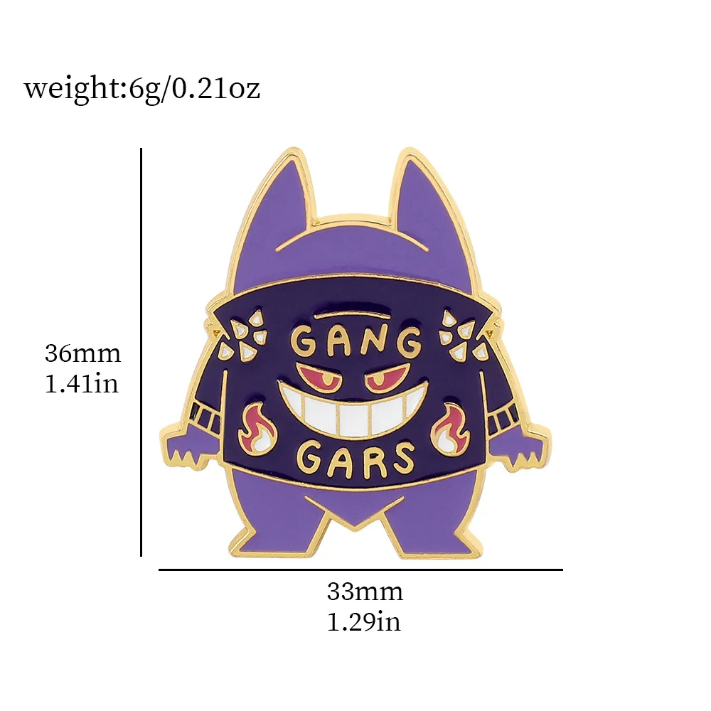 New Trend Cute funny personality creative monster metal badge brooch soft enamel lapel pins