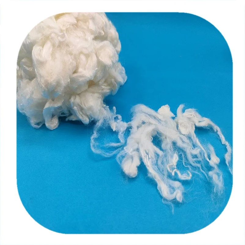 Wholesale 3D 60MM FR white Viscose fiber for mattress