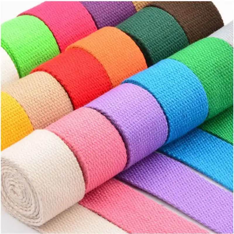 Wholesale Custom Cotton Webbing Strap Solid Color Webbing Belt Waistband Luggage Garment Accessories Backpack Shoulder