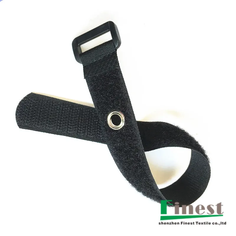 Free samples Customized Nylon mounting strap with Grommet velcroes Cinch Strap