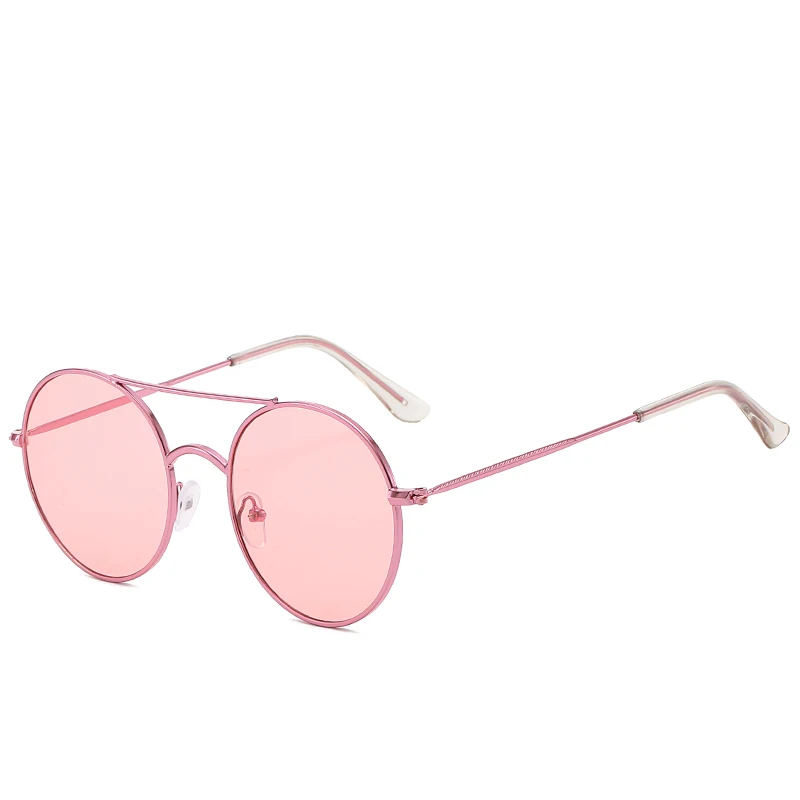 
2019 retro twin beams round sunglasses women metal tint color cheap stock sun glasses wholesale 