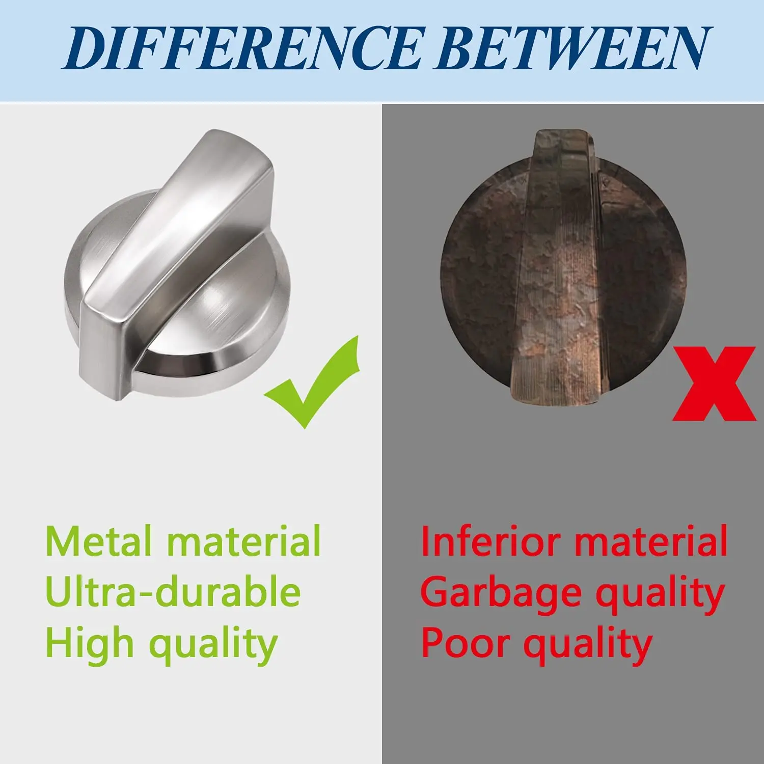 Heavy Duty Burner Knob Exact Replacement Knob Stainless Steel Sliver Oven Knob