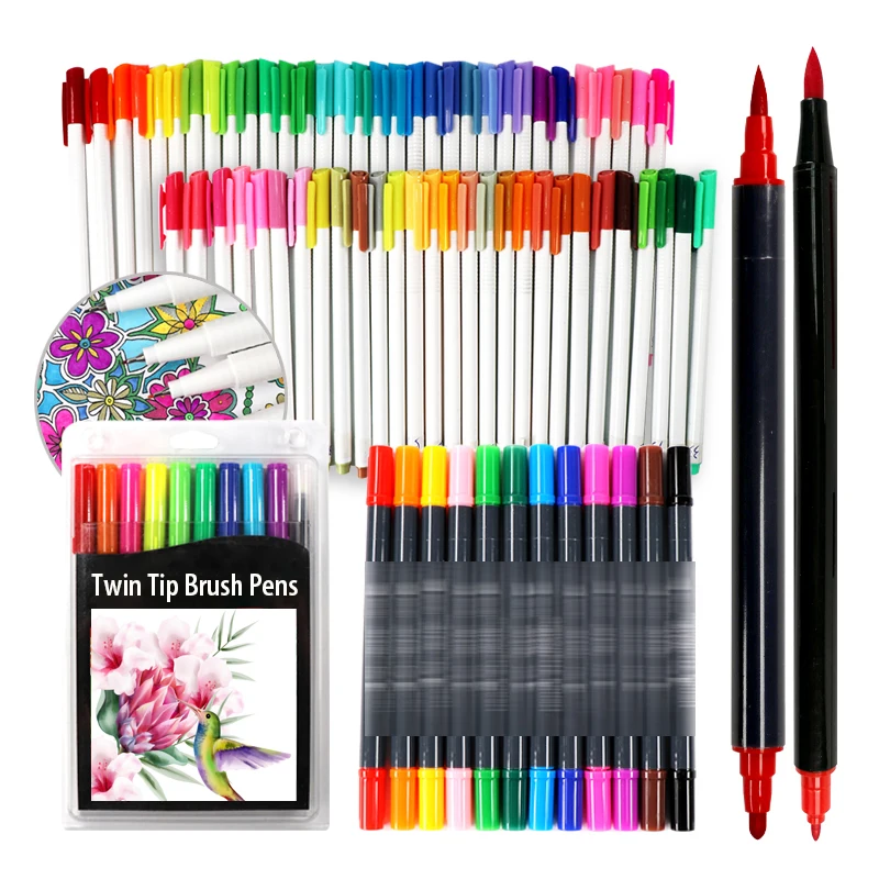 
24 Vibrant colors for drawing dual brush pen art markers 
