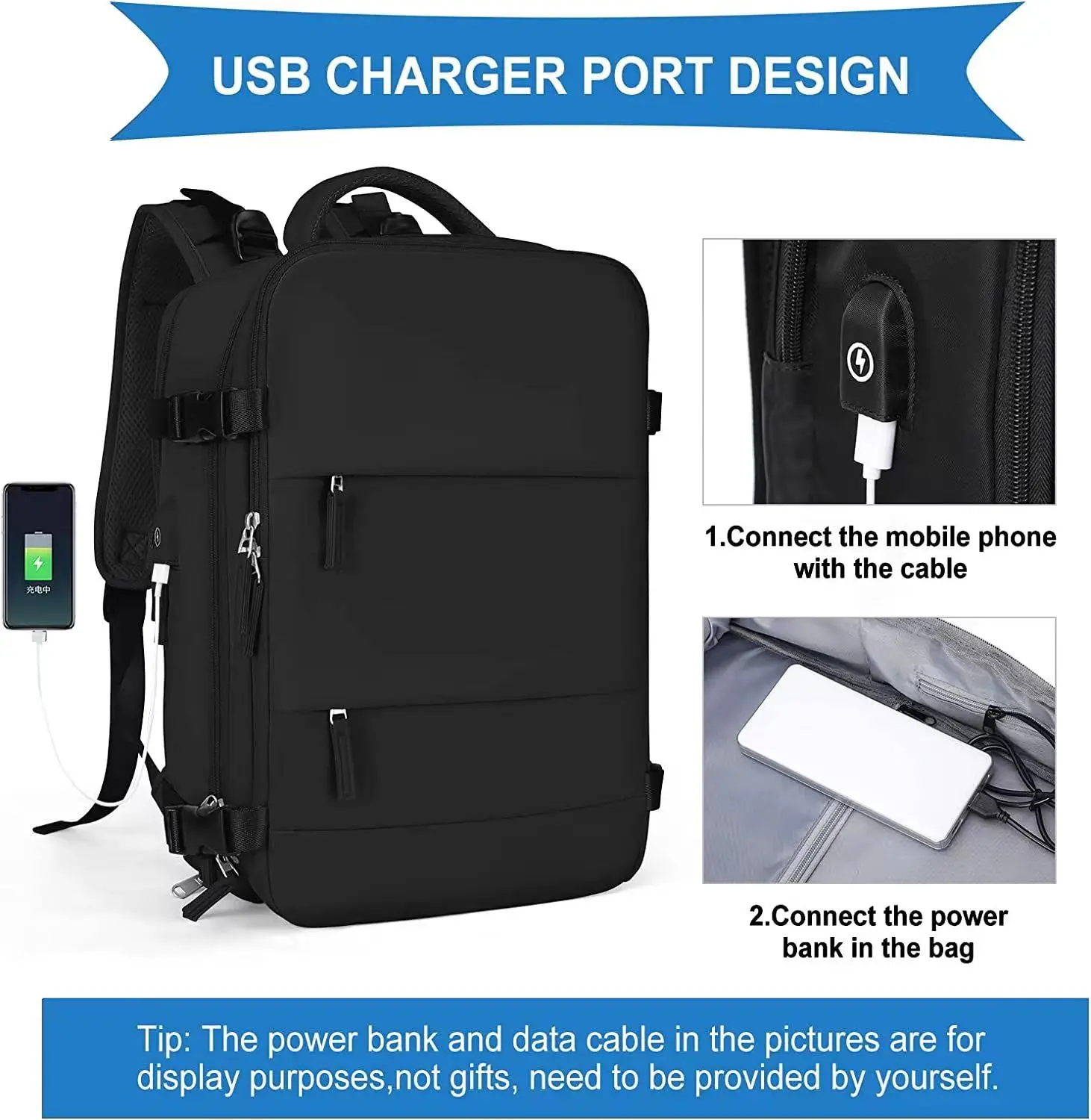 Custom mochilas mujer External USB charging port backpack bag sports sacs a dos hommes casual tourist outdoor duffle backpacks