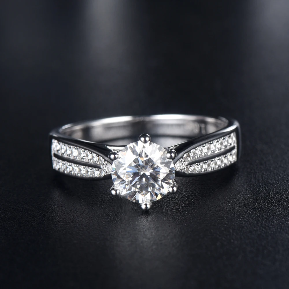 manufacturer original source 925 silver jewelry 18k Gold Plated Silver moissanite ring for women