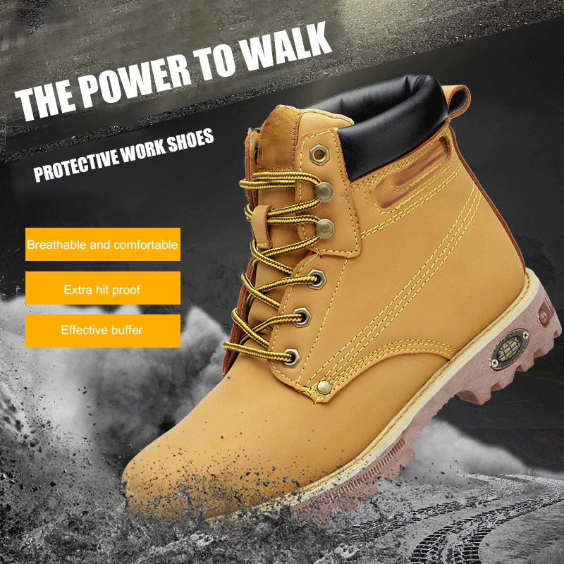 Factory Wholesale High Gang Construction Safety Shoes Anti-smashing Safety Shoes with Steel Toe Industrial Safety Shoes