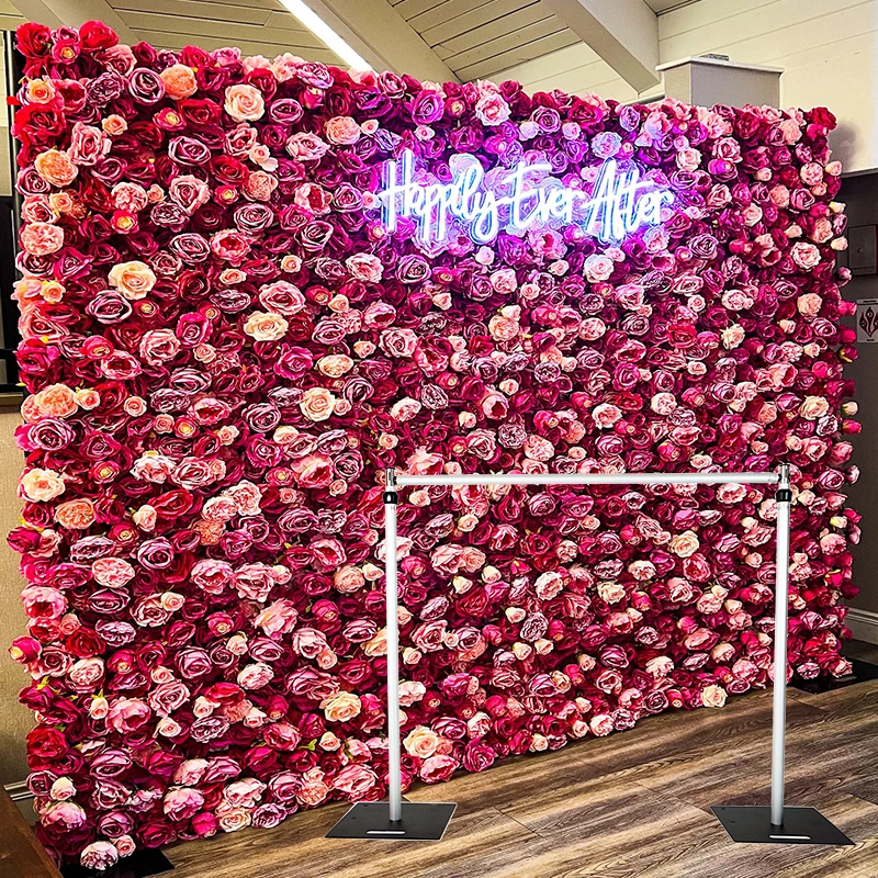 Flower wall balloon wall backdrop pipe and drape velvet banjo chiffon material