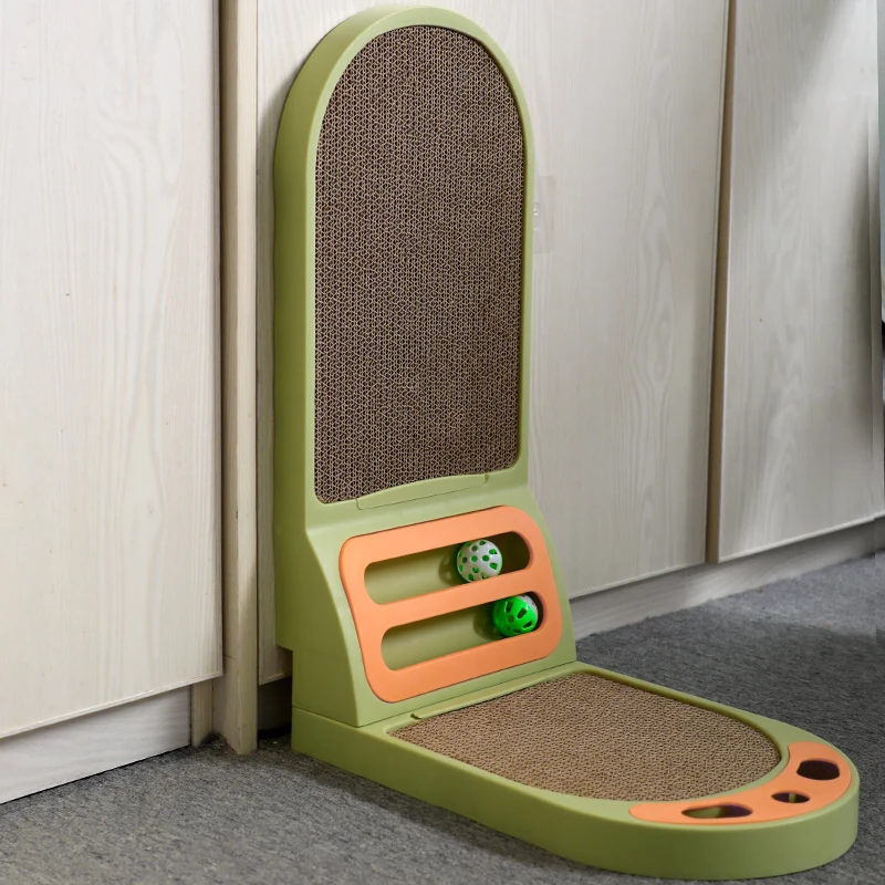 Semi-circle L-shaped vertical cat scraper for indoor cat corrugated clock scraper toys Wear-resistant cat scratch toys
