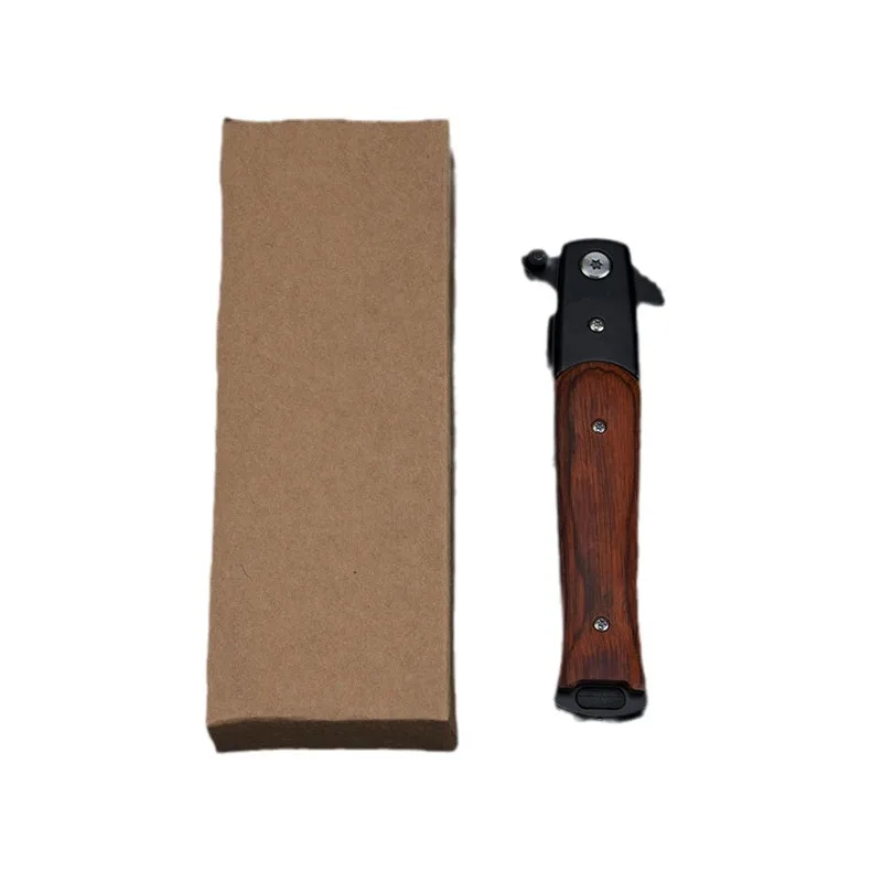Every Day Carry 440 Steel Folding Knife G10 Black Handle Pocket Knife Lady Gift Wood Handle Self-defense Knife