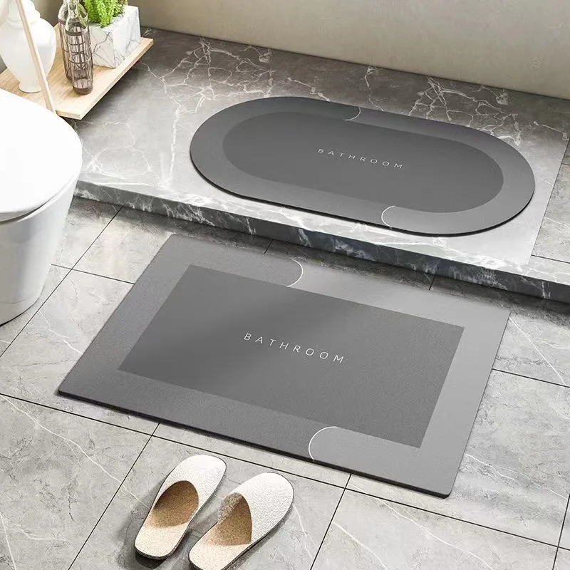 Впитывающий влагу коврик для ванной комнаты, набор для дверей и кухни, Быстросохнущий Противоскользящий коврик для ванной из диатомита