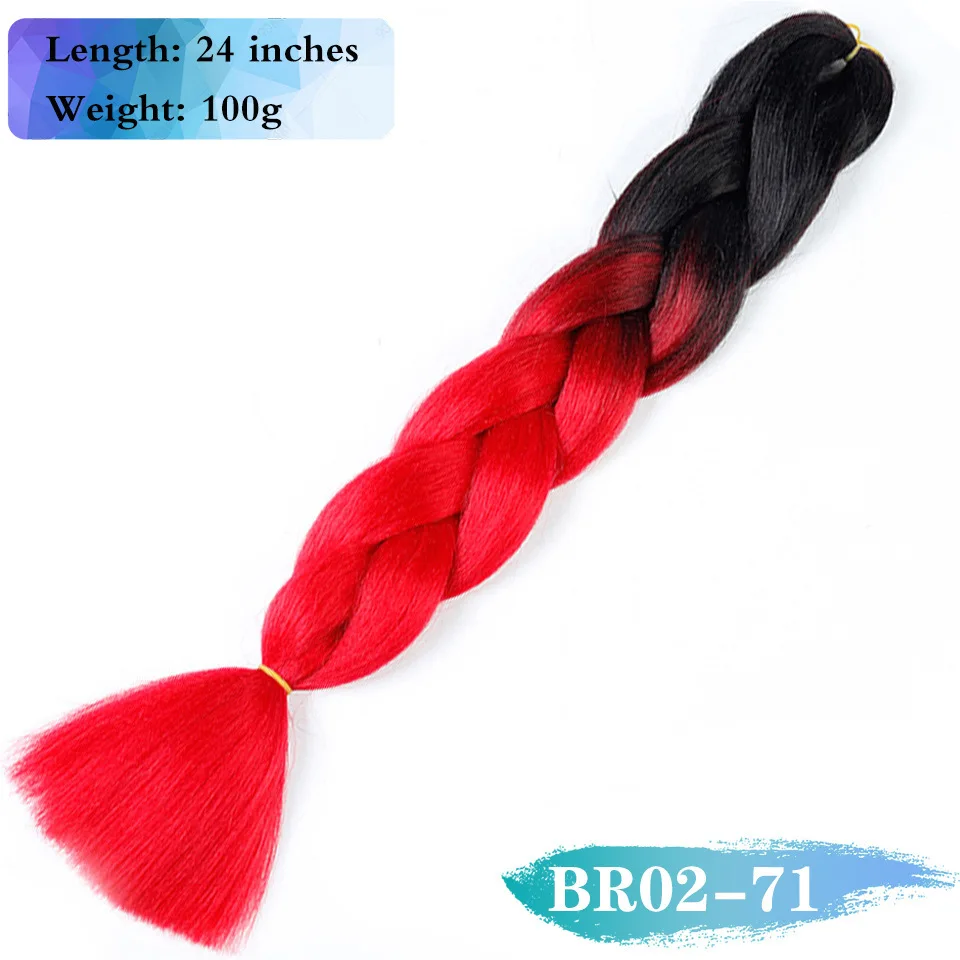 24inch Jumbo Braids Ombre Jumbo Braiding Hair Coloured Synthetic Braid Wigs Crochet Blonde Hair Extensions