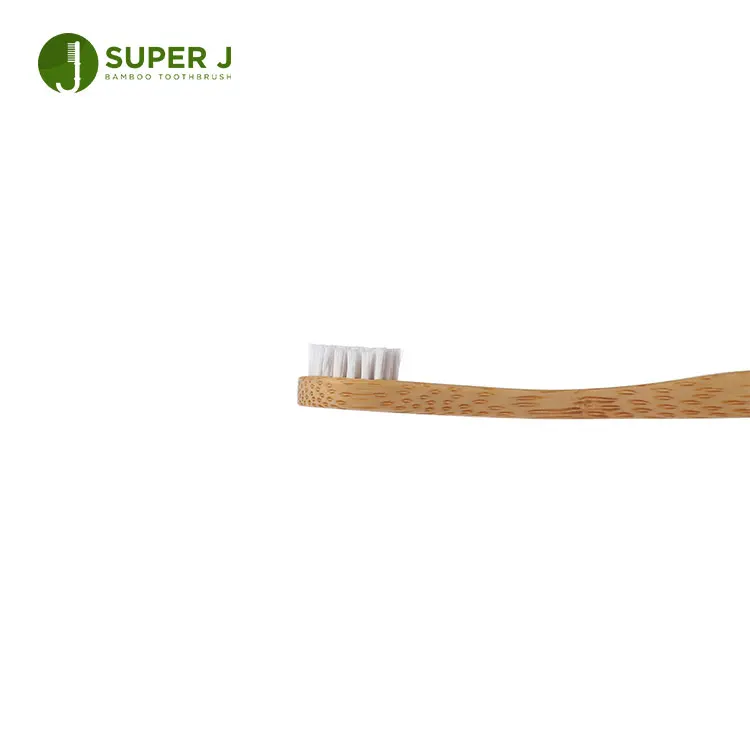 Wholesale round head custom wood handle biodegradable bamboo toothbrush