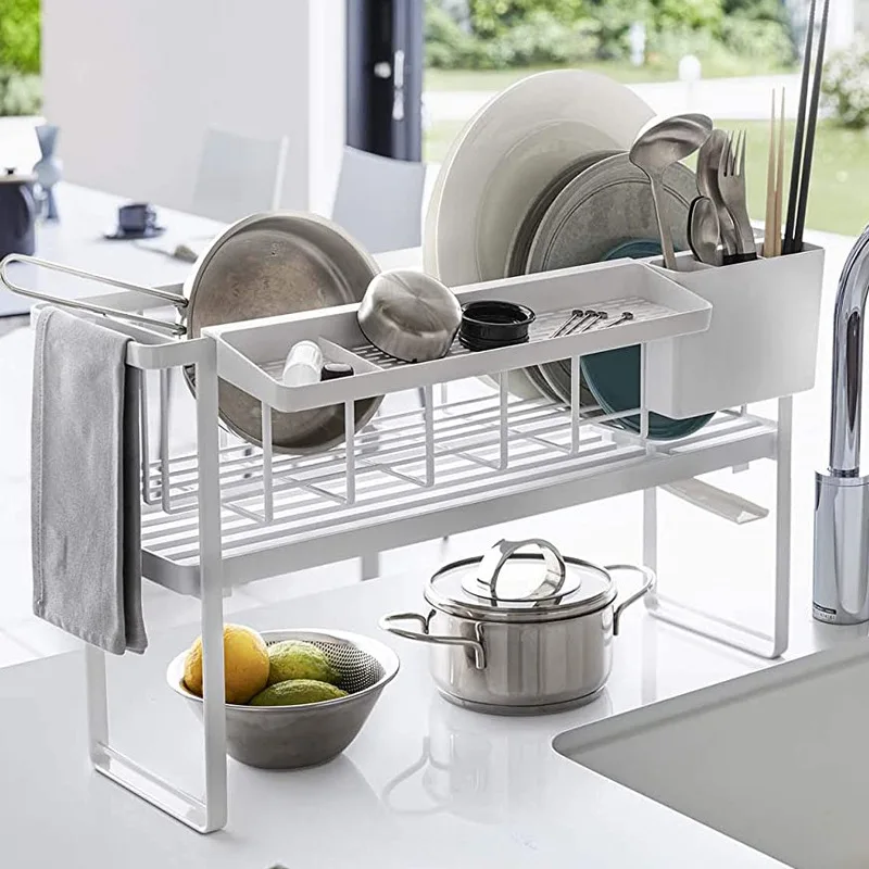 2022 Stainless Steel Large Size Draining Dish Rack Storage Kitchen Multi-Functional Rack Organizer Storage Rack