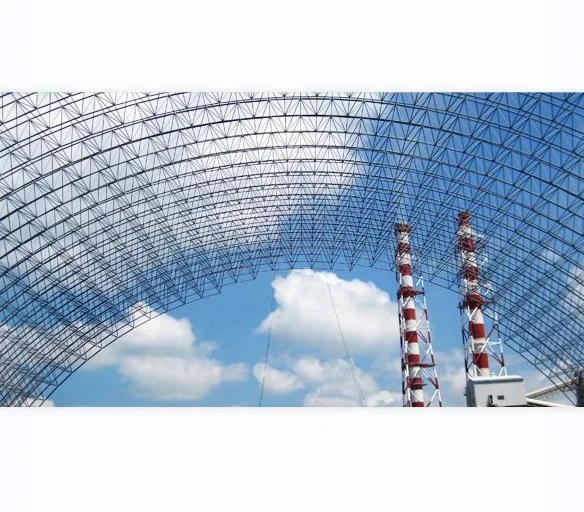 Light Weight Large Span Space Frame High Steel Truss Roof of Dry Coal Shed Storage