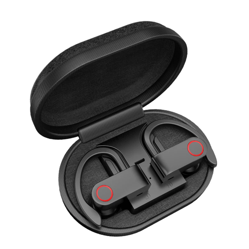 2020 New Bt 5.0 A9 TWS Wireless Earphone In-ear Ear Hook Sports Headphone Noise Cancelling Stereo Earphone Headphone with Hook