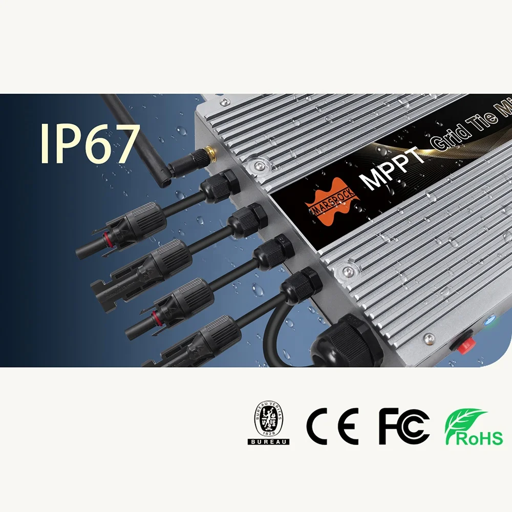 Mars rock  IP67  1400W MPPT Automatic Identification  Micro On inverter converter QR solar inverter