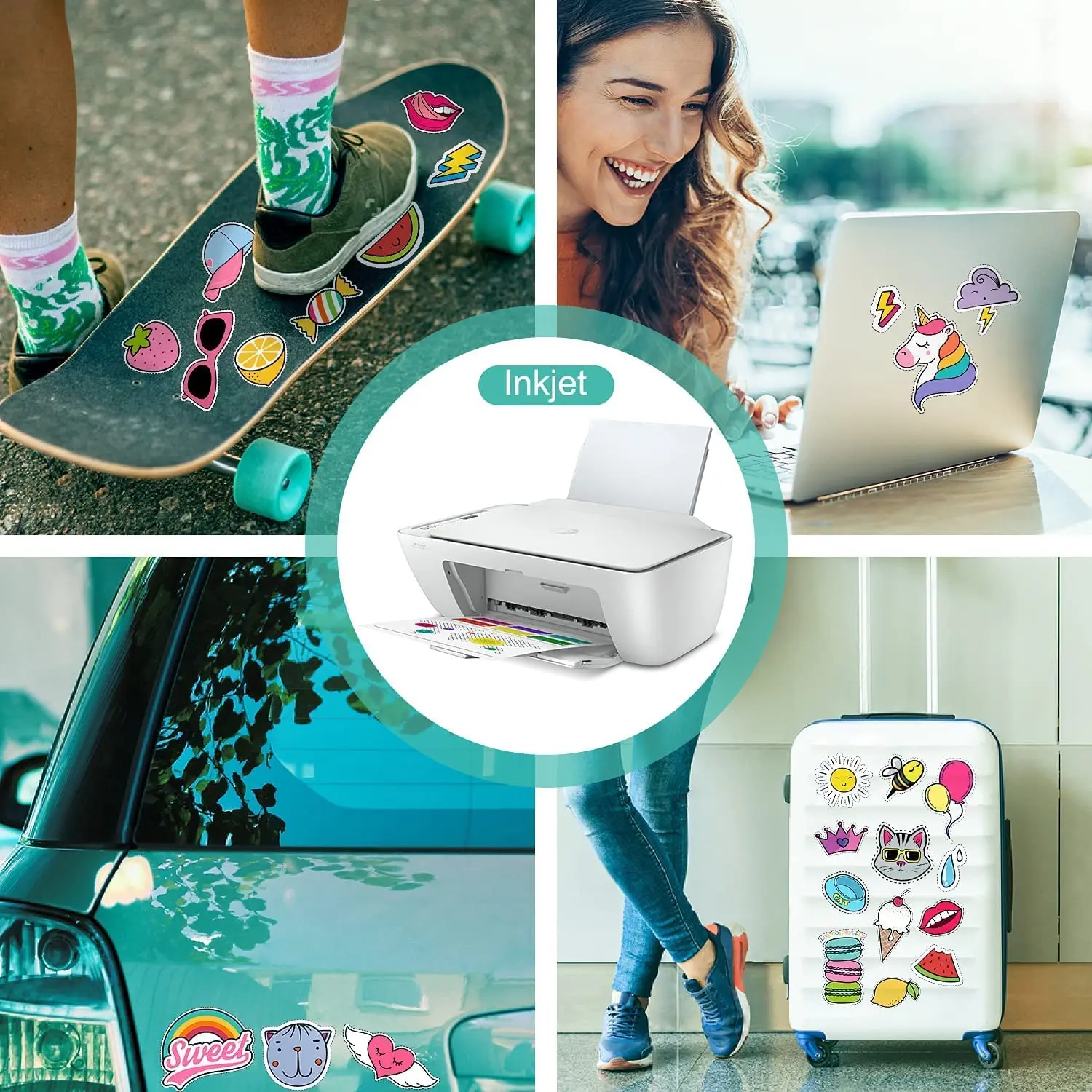 100 Sheets Super Quality Best Sell Wholesale Custom A4 Self Adhesive Stickers