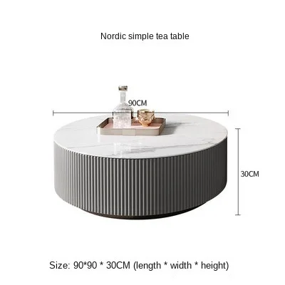 Лидер продаж журнальный столик Rock Plate современный белый с круглым мраморным верхом в скандинавском
