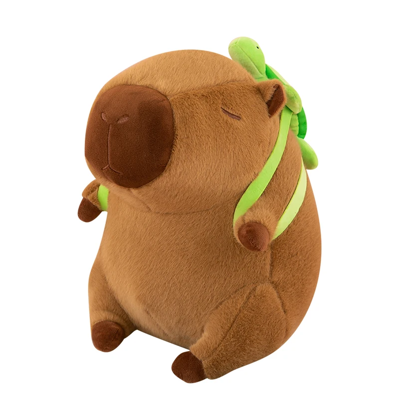 Лидер продаж плюшевые игрушки Capybara имитация мультяшных плюшевых животных мягкая игрушка на заказ капибара с черепахой рюкзак