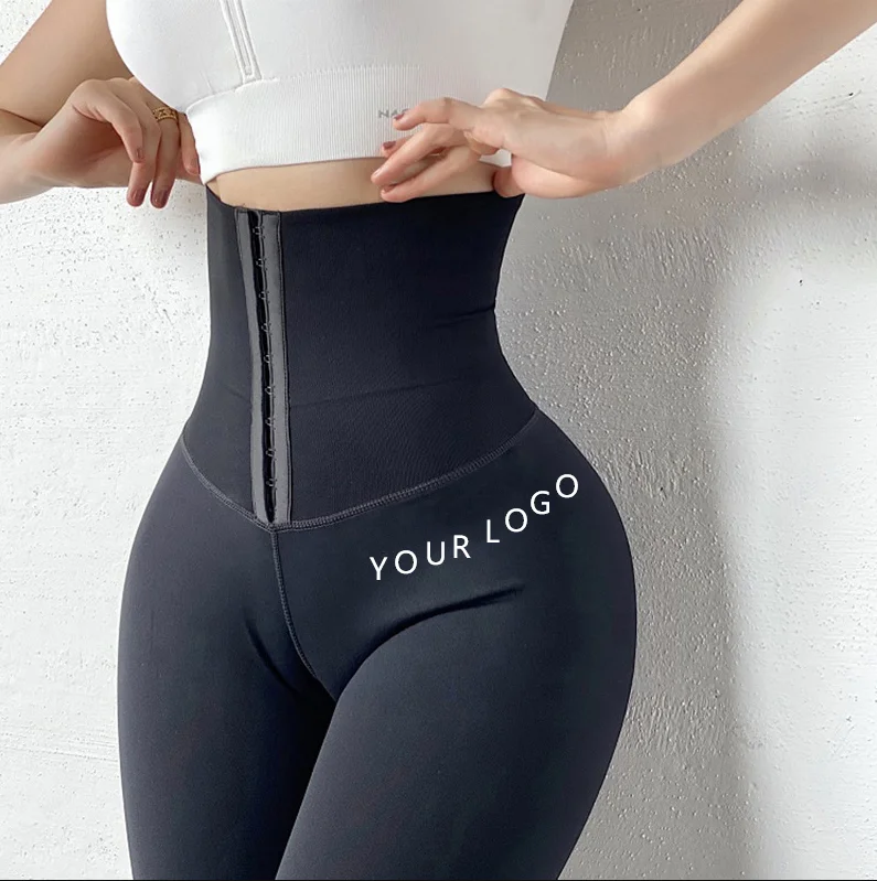 Корсет на молнии с высокой талией для женщин, леггинсы с регулируемым подтягивающим ягодицам Корректирующее белье, корсет, штаны для йоги