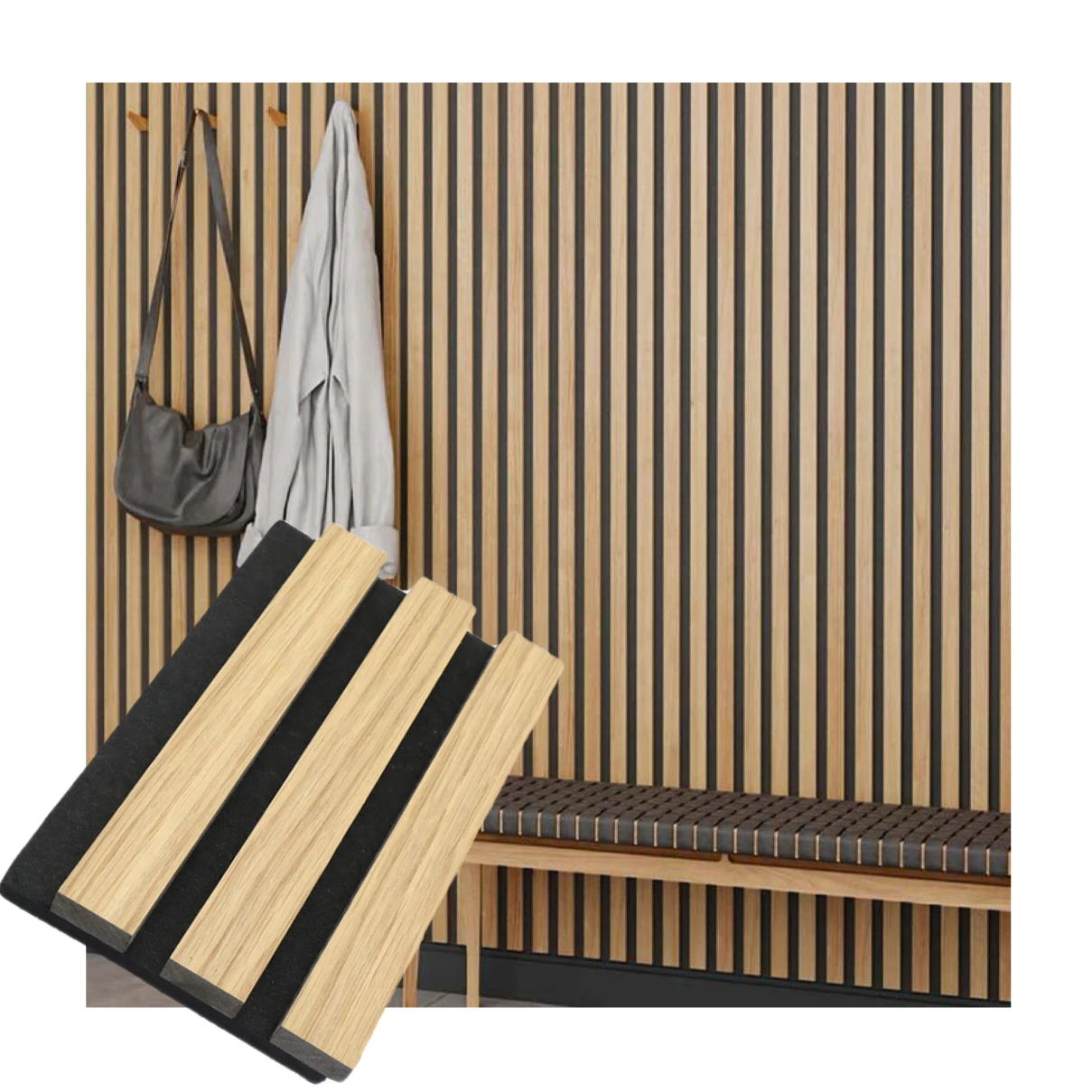 wooden slats panneau acoustique soundproof wall panels wall wood panel
