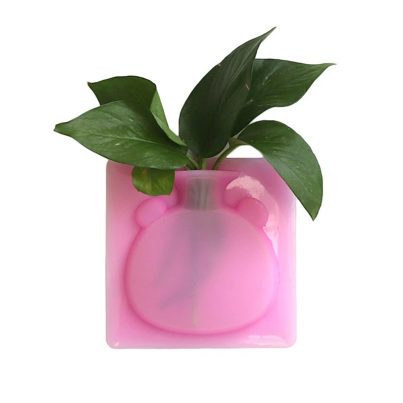 
 Силиконовые наклейки с растениями, Маленькая ваза, волшебные резиновые клейкие цветы, настенные подвесные вазы, контейнер, флорет, бутылка, наклейка на стену  