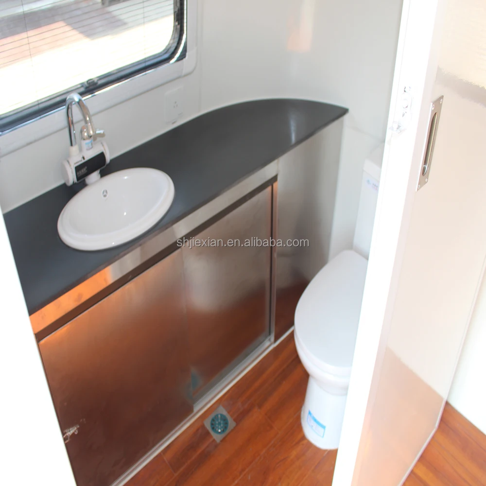 JX-BT580SS antique mobile barber truck trailer luxury barber station mobile salon for sale with sink furniture unit chairs