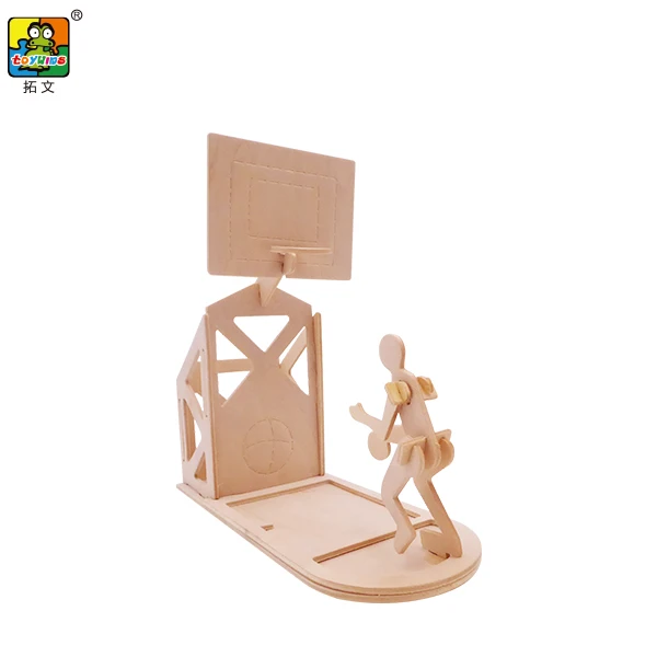 Cotowins 3D wooden educational craft  DIY educational toy Easy Punch Out Brain Teaser Puzzles basketball pen holder wood puzzle