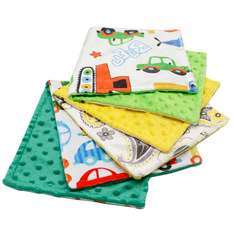 
2 Layers Extra Absorbent Burping Cloth Diapers Thick Double Sided Use Super Soft Cozy Minky Burp Cloth with Dotting Back 