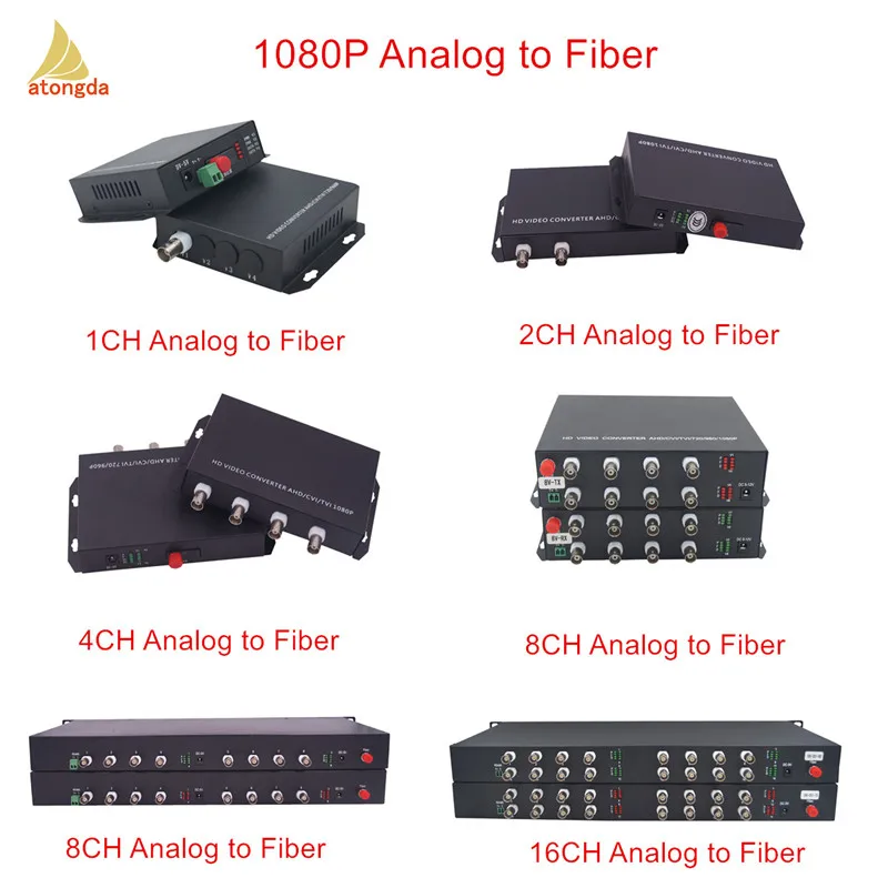 16CH HD1080P CVI/TVI/AHD and Reverse data rs485 20KM Optic BNC Extender Fiber Optical Video Converter