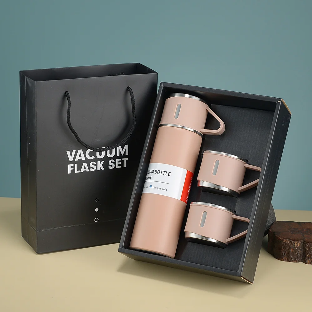 Customized Corporate Business Vacuum Insulated Stainless Steel Vacuum Flask Thermos Mug Gift Set Water Bottle