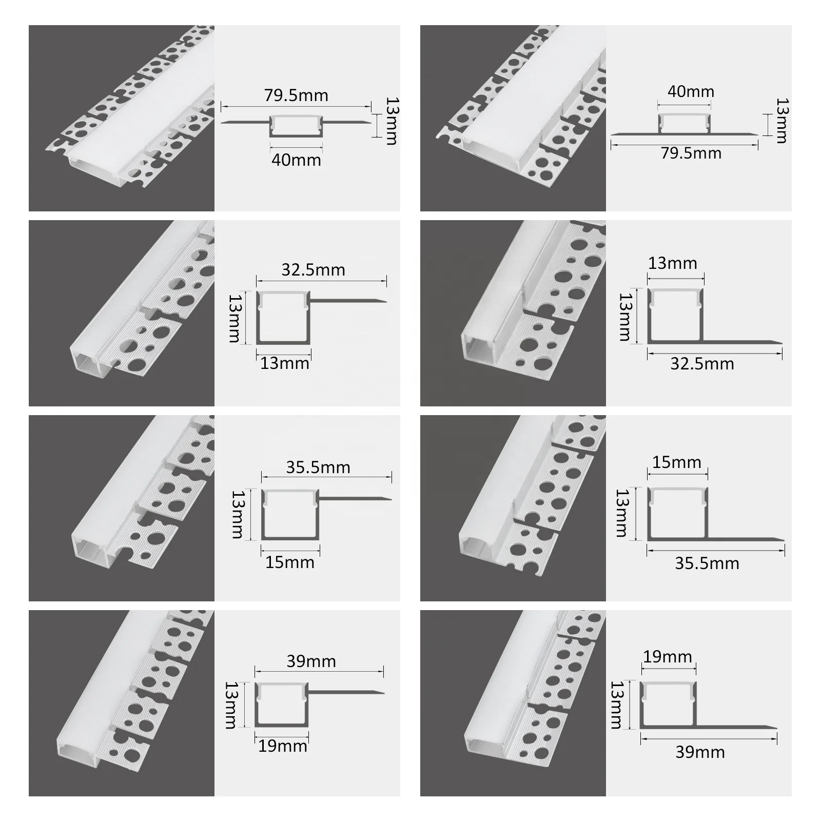 Led Aluminum Profile For Ceiling Flexible Led Drywall Keel Channel Recessed Plaster In Led Profile 3m