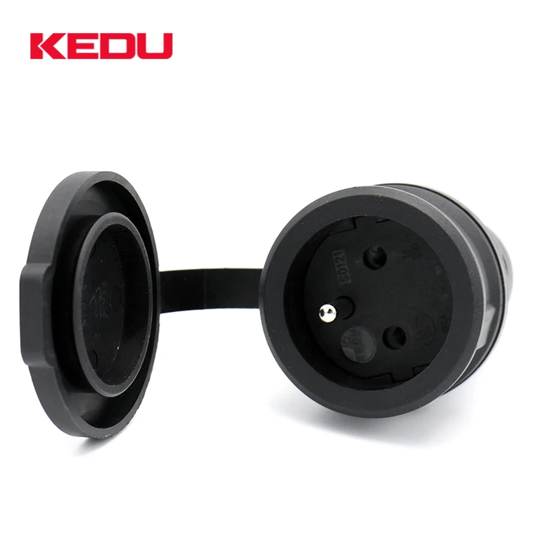 KEDU S0122 250V 16A IP44 waterproof rubber French Socket  with NF certificate