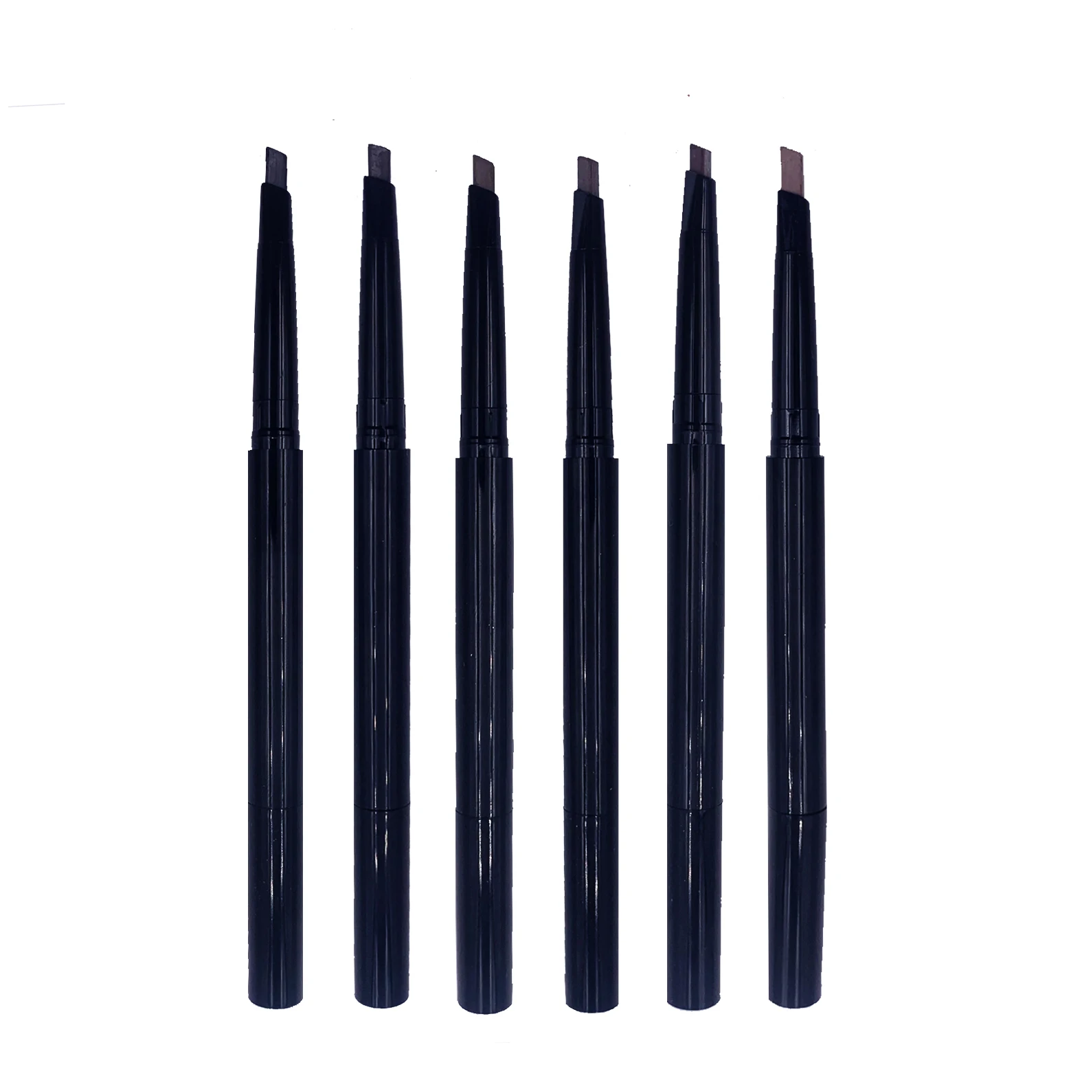 6 Colors No Logo No Box 2 in 1 Automatic Water Proof Eyebrow Pencil Stick Sample Free Rose Gold Eyebrow Pencil Waterproof 10 Pcs
