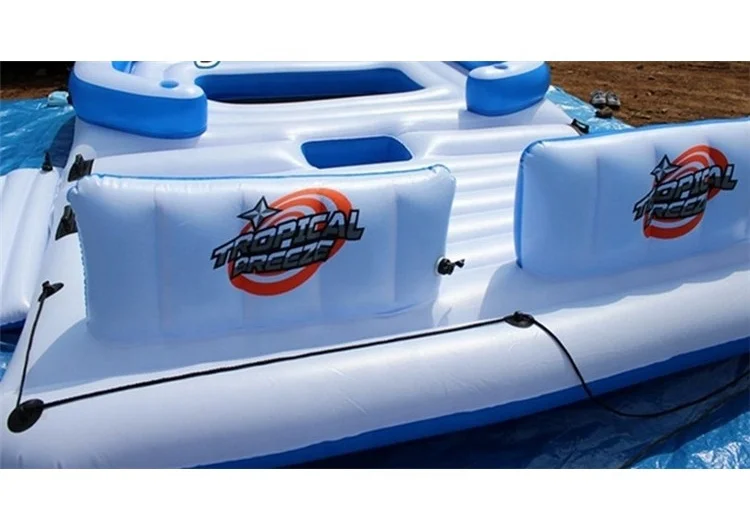 
Stock Sale 6 Person Inflatable Water Floating Island Adult Leisure Water Island Shade Boat 