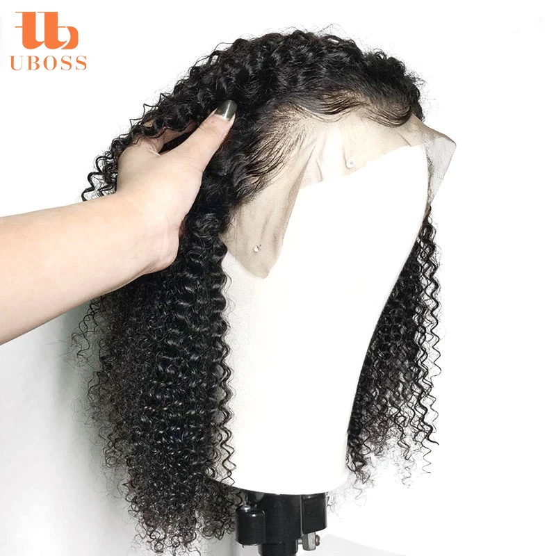 Cuticle Aligned Unprocessed Raw Human Brazilian Hair Invisible Middle Part Curly Bob Lace Front Wig