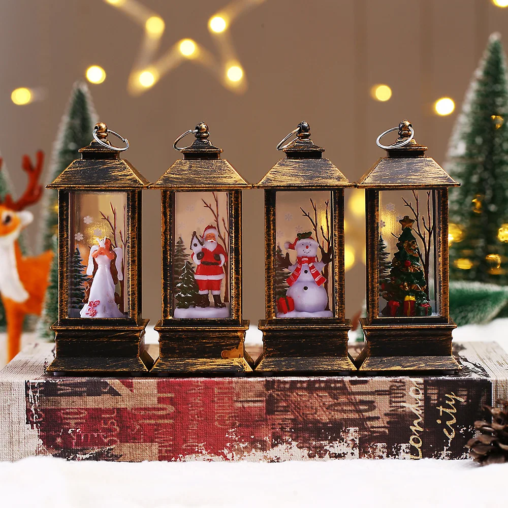 Merry Christmas Decorations Home Navidad Christmas Tree Ornaments Xmas Gifts New Year 2024 Christmas Lantern Light