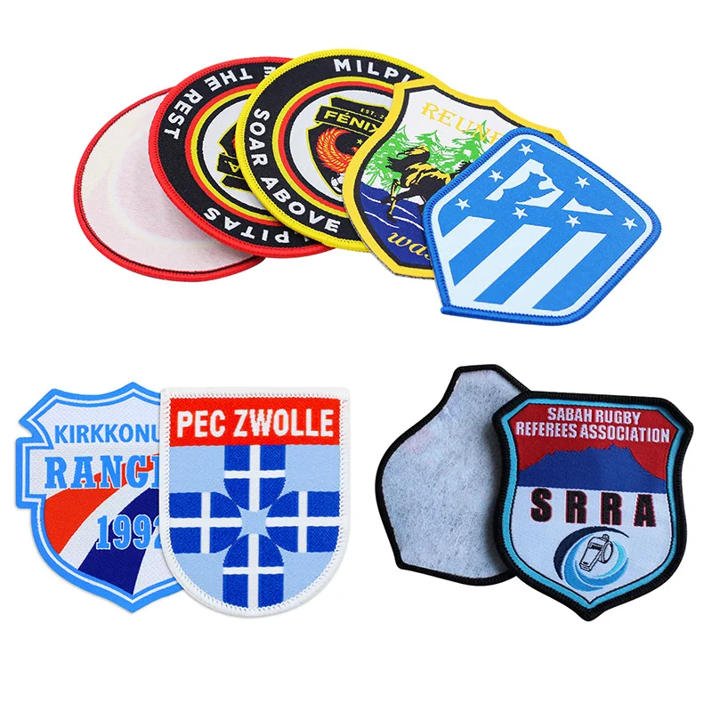 Custom Logo 3D Embroidery Patch Adhesive Woven Patches with Sequins for Clothing Canvas Fabric Resin Style Sew-On Design