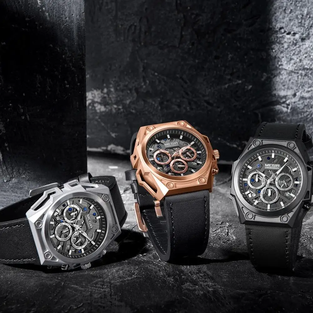 MEGIR Mens Watches Steel Case Minimalist Waterproof -Fashion Wrist Watch for Men Unisex Dress with Stainless Steel Band