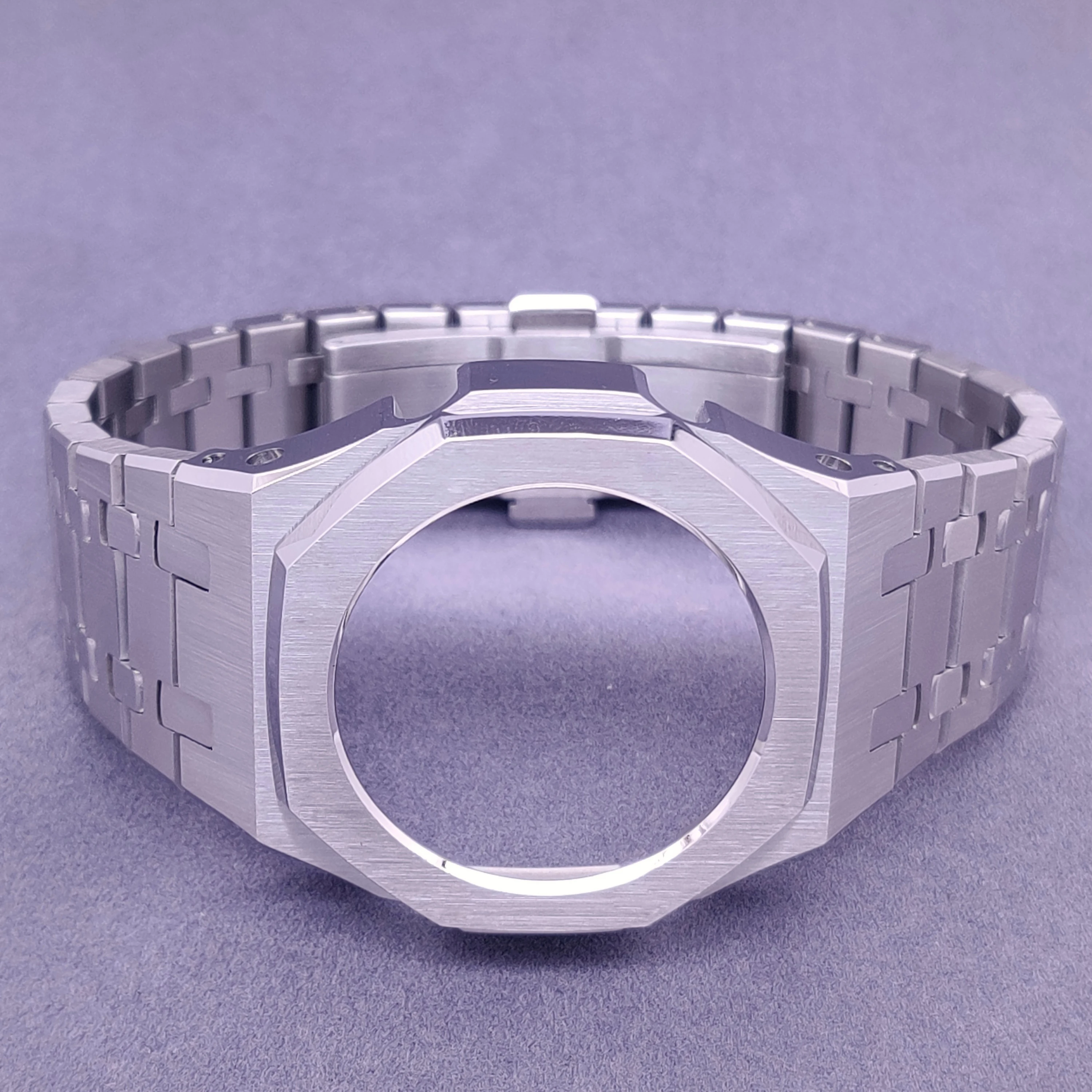 41mm Mini All Metal Mod Kit Watch Bezel Case with Screw Watch Band DIY Stainless Steel for Casioak GMAS2100 MOD