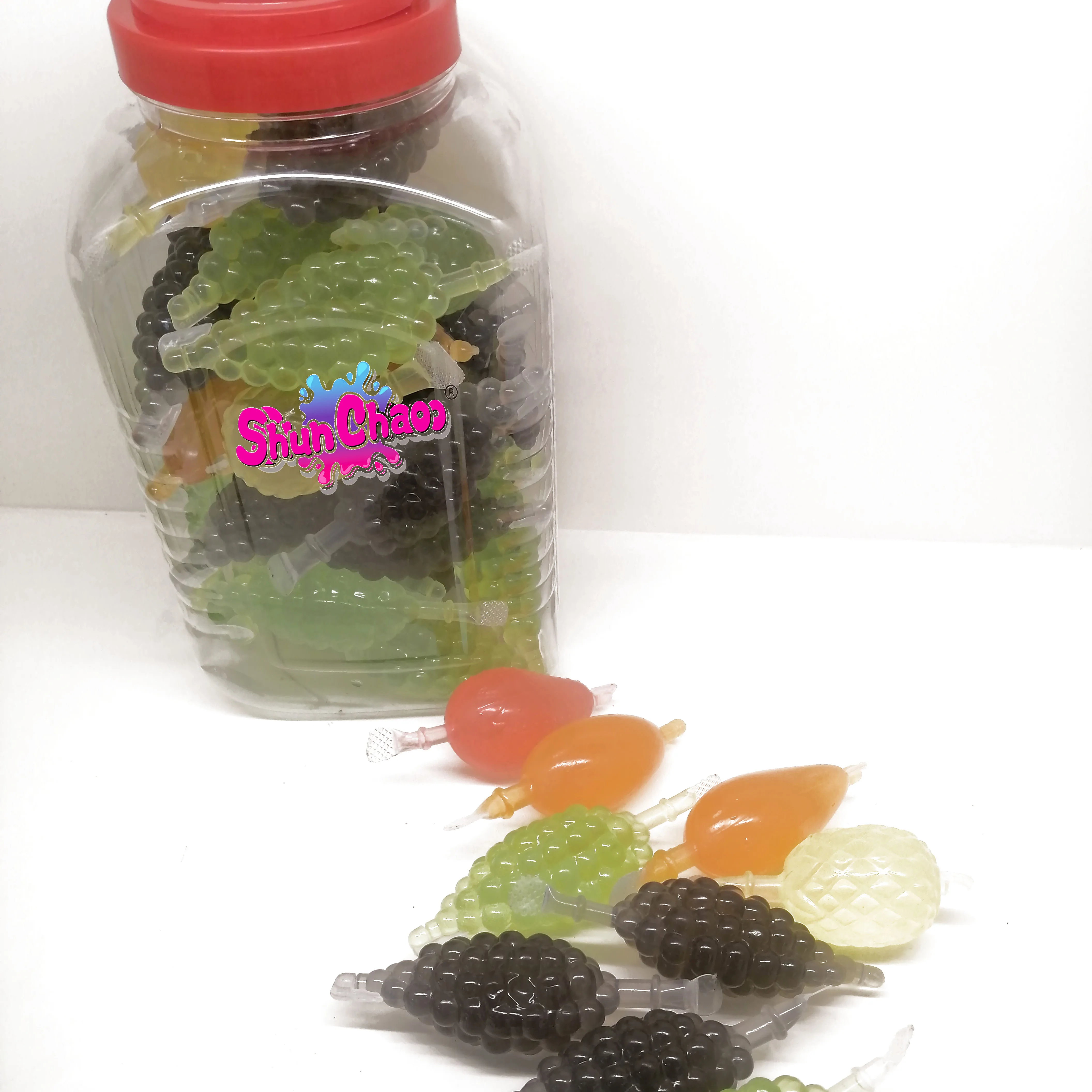 2022 New Packing Fruit Flavor Rolling Ball Licking Jelly Jam Liquid Candy